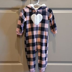 Carters fleece zip up jumpsuit